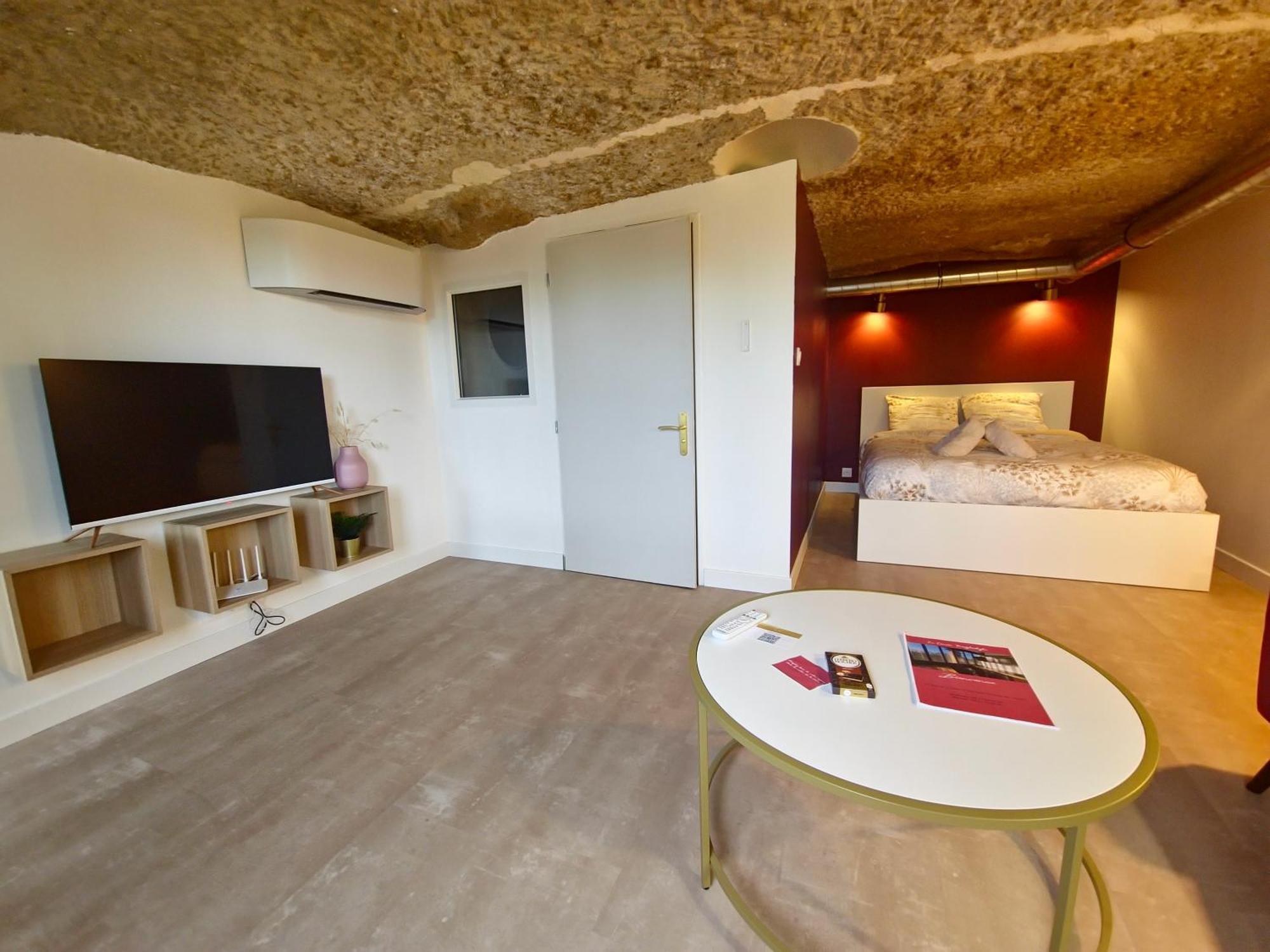 Le Cocon Troglodyte Apartment Saint-Etienne-de-Chigny ภายนอก รูปภาพ